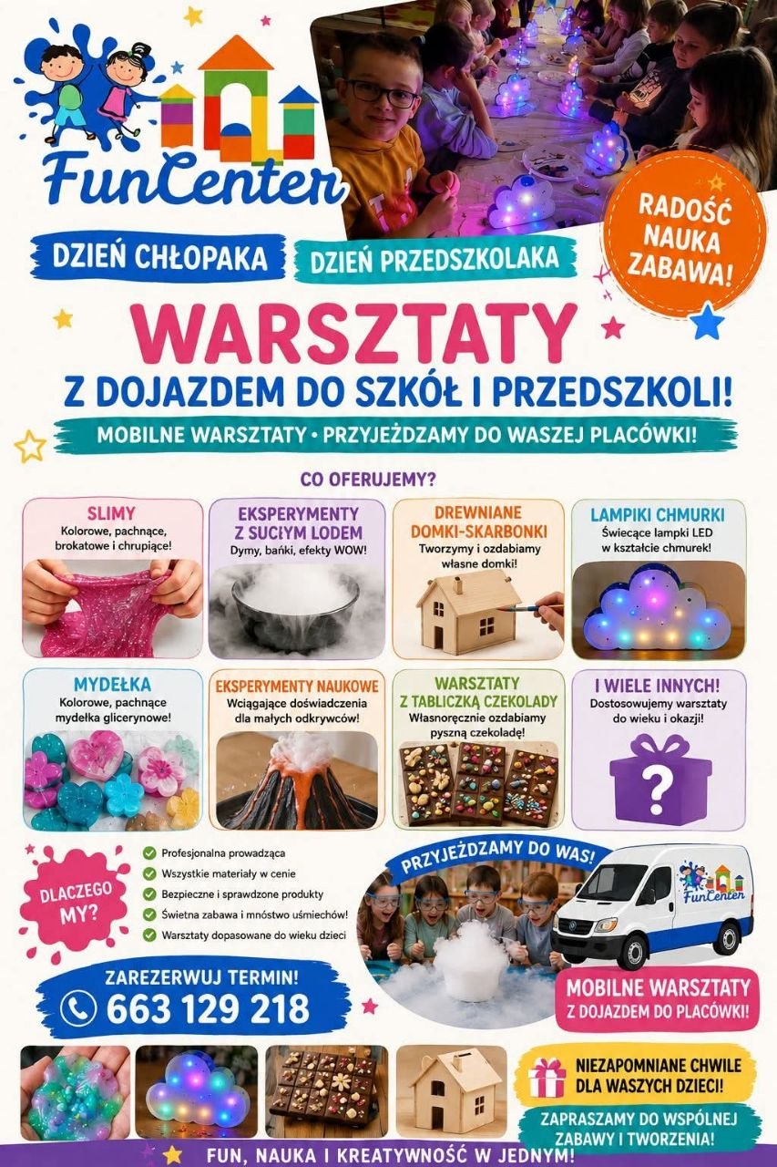 Mobilne warsztaty dla szkół i przedszkoli FunCenter